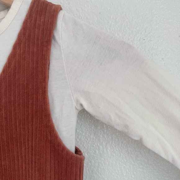 Carters 2 Piece Long Sleeve Ribbed Tee & Corduroy Jumpsuit Set - Picture 3 of 8